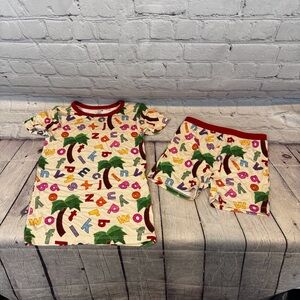 Roe and Co Chika Chicka Boom Boom Alphabet Bamboo Short Set